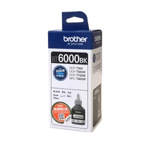 Ultra High Yield Yield Black Ink Bottle for Ink Tank Printers, Brother Genuine BT6000BK